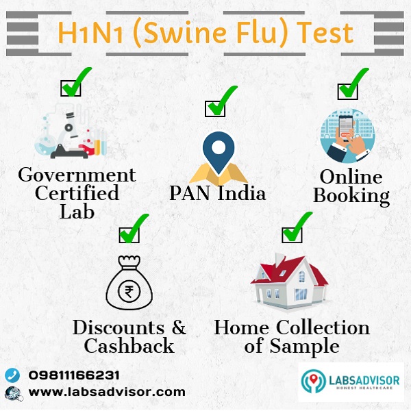 Exclusively book the lowest H1N1 test cost in the government certified SRL Lab through LabsAdvisor.