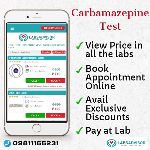 Lowest Carbamazepine Test Price in Delhi, Gurgaon, Bangalore, Chennai, Hyderabad, etc.