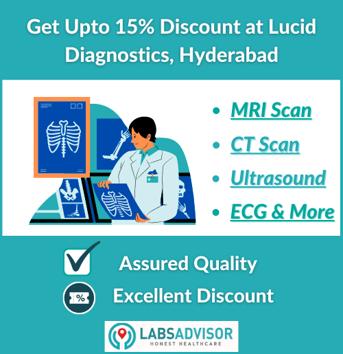 Offer on MRI, CT, Ultrasound, X-Ray Scan Cost at Lucid Diagnostics Hyderabad